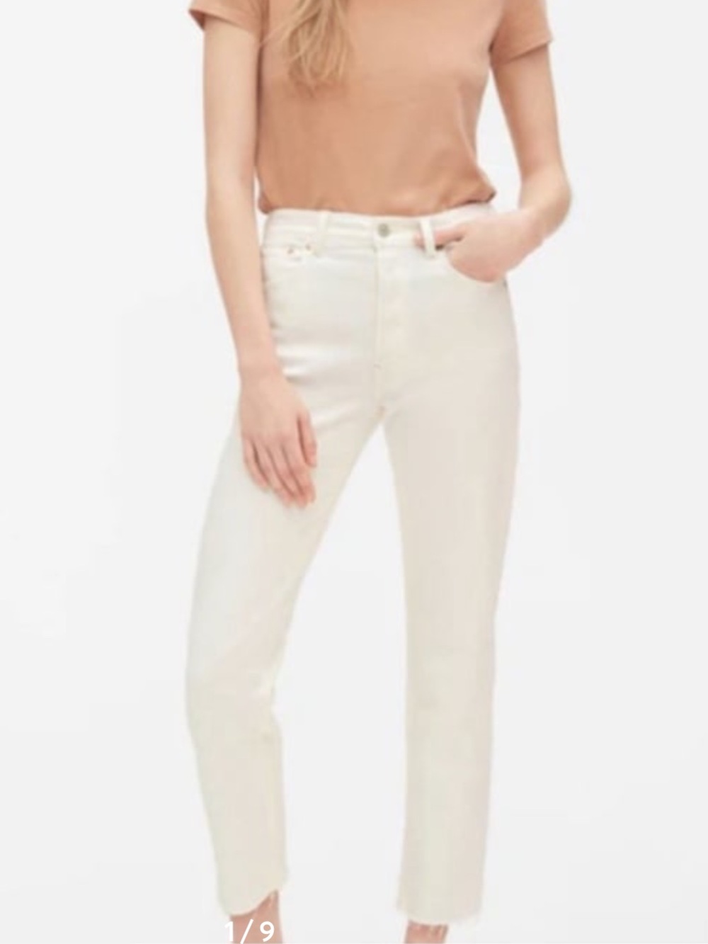 GAP High-Rise Straight Jeans in Off-White